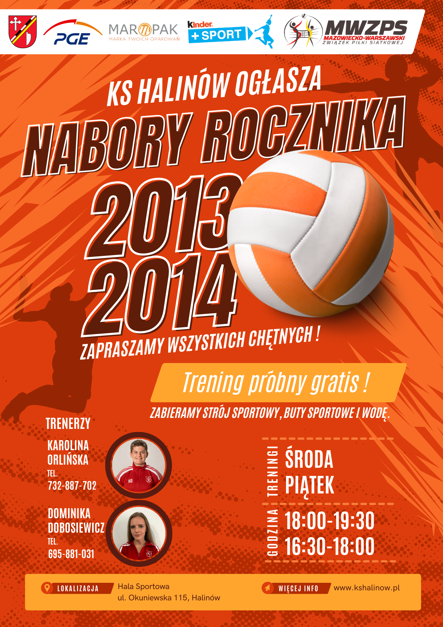 Plakat naborowy KS Halinów Siatkówka 20132014n